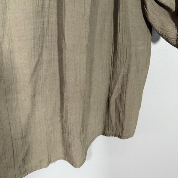 CJ Banks Gray Boho Embroidered Peasant Blouse - Size 1X - Women's Plus Size Top - Picture 4 of 8